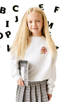 Embroidered Child Sweater - Pencil with Bow