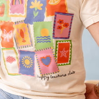 Happy Teachers Club (center & b) - Ivory Comfort Colors Tee