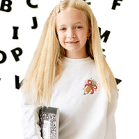 Embroidered Child Sweater - Pencil with Bow