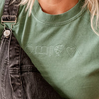 Embroidered Comfort Colors Tee - 5 School Things