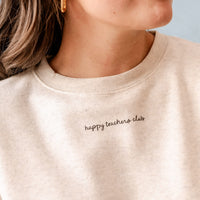 Happy Teachers Club (center & b) - Heathered Natural BASIC Fleece
