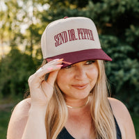 Send (Choose Your Beverage) | Vintage Embroidered Adult Trucker Hat