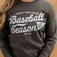 Baseball Season Est. 1845 - Custom Number - Long Sleeve Comfort Colors Tee