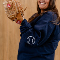 There's No Crying In Baseball (elbows) - Custom Number - Basic Fleece