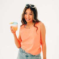 Embroidered Tone on Tone - Comfort Colors TANK - Forever Chasing Sunsets