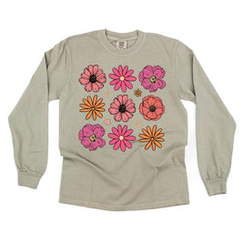 3x3 Spring Flowers - Long Sleeve Comfort Colors Tee