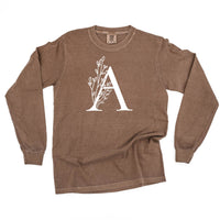 Floral Initials - Long Sleeve Comfort Colors Tee