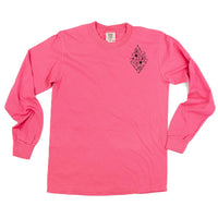 Flower Diamond (Pocket Front) w/ Actually Life is Beautiful and I Have Time (Back) - Long Sleeve Comfort Colors Tee