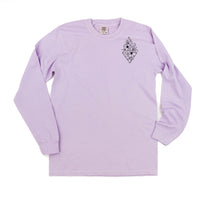 Flower Diamond (Pocket Front) w/ Actually Life is Beautiful and I Have Time (Back) - Long Sleeve Comfort Colors Tee