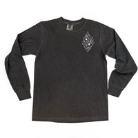 Flower Diamond (Pocket Front) w/ Actually Life is Beautiful and I Have Time (Back) - Long Sleeve Comfort Colors Tee