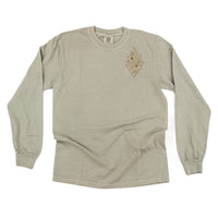 Flower Diamond (Pocket Front) w/ Actually Life is Beautiful and I Have Time (Back) - Long Sleeve Comfort Colors Tee
