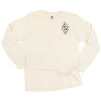 Flower Diamond (Pocket Front) w/ Actually Life is Beautiful and I Have Time (Back) - Long Sleeve Comfort Colors Tee
