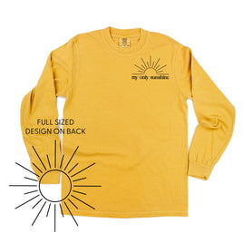 My Only Sunshine Pocket Design w/ Full Sun on Back - LONG SLEEVE COMFORT COLORS TEE