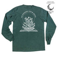 Take the Time (Front Pocket) w/ To Expand Your Mind (Back) - Long Sleeve Comfort Colors Tee