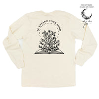 Take the Time (Front Pocket) w/ To Expand Your Mind (Back) - Long Sleeve Comfort Colors Tee