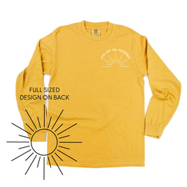 You Are My Sunshine Pocket Design w/ Full Sun on Back - LONG SLEEVE COMFORT COLORS TEE