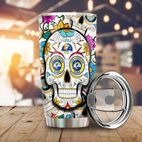 Los Angeles Rams Tumbler Cup Custom Sugar Skull Car Accessories