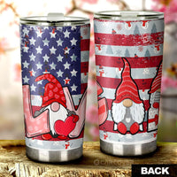Love Gnome Tumbler Cup Custom American Flag Car Accessories