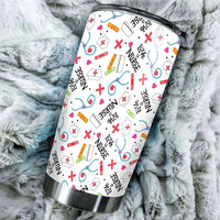 Love Nurse Tumbler Cup Custom White Pattern Nurse Car Accessories