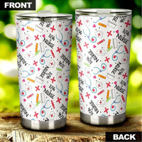 Love Nurse Tumbler Cup Custom White Pattern Nurse Car Accessories