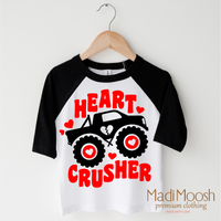 Heart Crusher Monster Truck Valentine Shirt - Valentine Tee