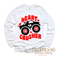 Heart Crusher Monster Truck Valentine Shirt - Valentine Tee