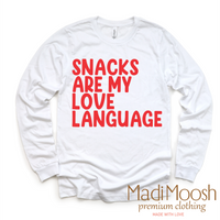 Snacks Are My Love Language Valentine's Day Shirt - Valentine Tee