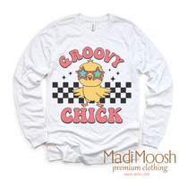 Groovy Chick Easter Shirt - Retro Easter Chicken Tee