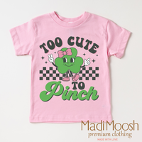 Too Cute To Pinch St. Patrick's Day Shirt - Kids St. Patrick's Day Tee