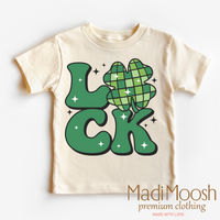 Luck Shamrock Retro St. Patrick's Day  Shirt - Kids St Patrick's Day Tee