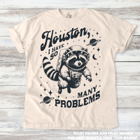 Funny Racoon Houston I Have So Many Problems Shirt - Printed On Comfort Colors