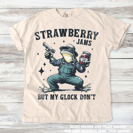 Funny Strawberry Jams But My Glock Don't Shirt - Printed On Comfort Colors