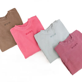 THE CLOSE TO MY MAMA HEART PIGMENT CREWNECK - By Little Mama Shirt Shop