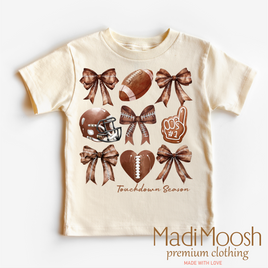 Football And Bows Girls Shirt - Football Tee