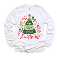 Boho Joy Hope Love Peace Christmas Shirt -  Long Sleeve Tees & Sweatshirts