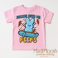 Rolling With My Peeps Easer Shirt - Boys Skater Easter Tee