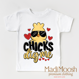 Chicks Dig Me Boys Easter Shirt - Kids Easter Tee