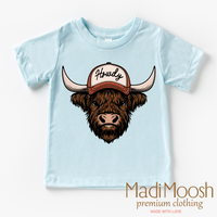 Howdy Highland Cow Western Shirt - Kids Country Tee
