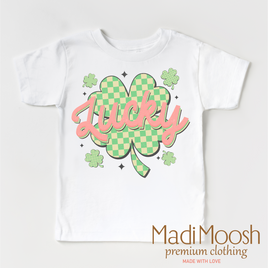 St. Patrick's Day Lucky Clover Shirt - Kids Retro St. Patrick's Day Tee