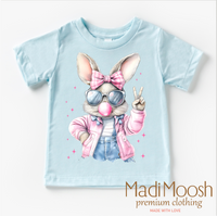 Eater Bunny Blowing Bubbles Shirt - Kids Retro Easter Bunny Tee