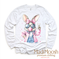 Eater Bunny Blowing Bubbles Shirt - Kids Retro Easter Bunny Tee