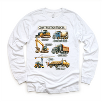 Construction Trucks Shirt - Kids Excavator, Bulldozer, Tee