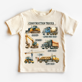 Construction Trucks Shirt - Kids Excavator, Bulldozer, Tee