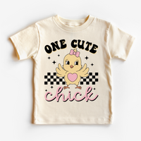 One Cute Chick Easter Shirt - Girls Retro Easter Tee