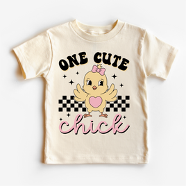 One Cute Chick Easter Shirt - Girls Retro Easter Tee