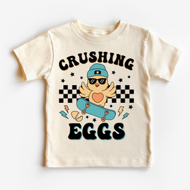 Crushing Eggs Easter Shirt - Girls Skater Eater Tee