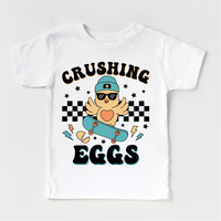 Crushing Eggs Easter Shirt - Girls Skater Eater Tee