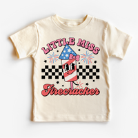 Little Miss Firecracker 4th Of July Shirt - Independence Day Tee