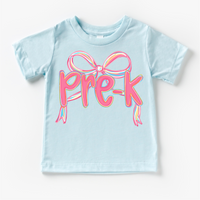 Girls Pre-K Bow Back To School Shirt - First Day Of School Tee
