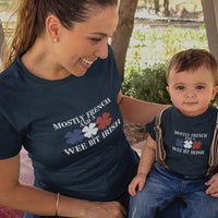 Mostly French and a Wee Bit Irish Mom and Child Organic Cotton T-Shirts family Set (Set of 2)